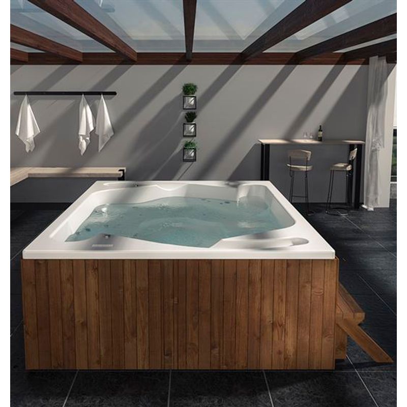 Bañera de hidromasaje Jacuzzi Whirlpool Lugano Spa en blanco Cuarto de baño 