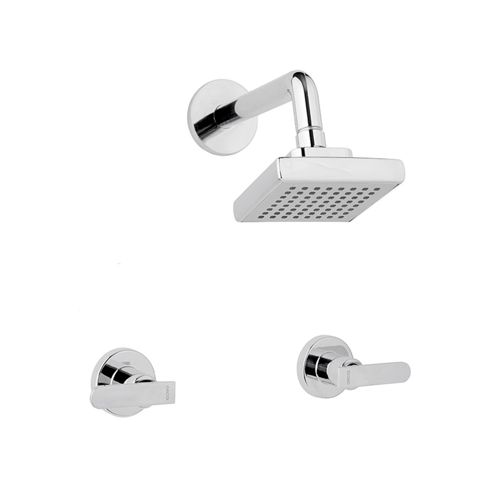 Set de ducha con duchador manual de diseño europeo y flor cuadrada grande  BFA20501