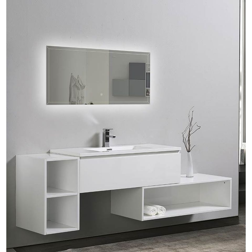 CUBIBOO®️ Mueble Auxiliar Baño Blanco en Plástico 4 Alturas (105x20x20 CM), Armario Baño, Cocina y Despensa Pequeño en Polipropileno