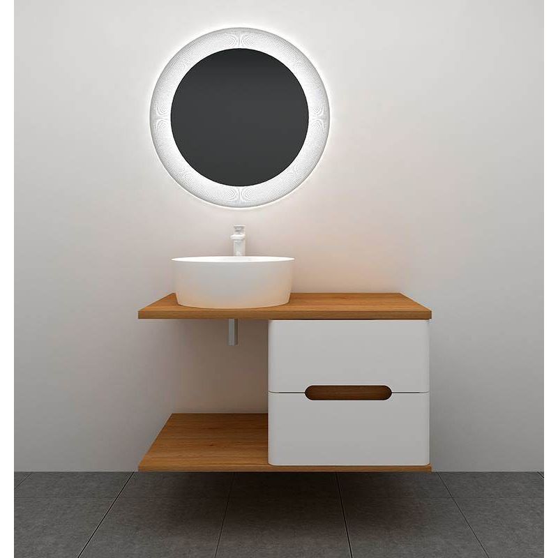 Mueble bajo ARCTIC 1400 Blanco Softtouch para lavabos sobre encimera.