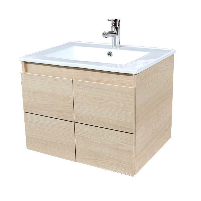 Mueble de baño con Lavabo incluido de Ceramica 2 puertas y 1 cajon - Mueble  Montado - Ancho 60 cms (60 anchox60 altox45 fondo) - Blanco - Modelo CLIF
