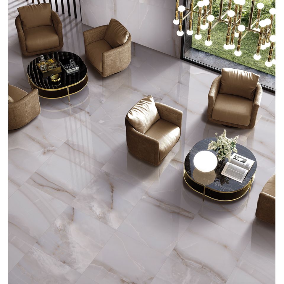 Porcelanato Para Piso Y Pared Estilo Mármol Onice Smoke-B 60x60 Gris ...