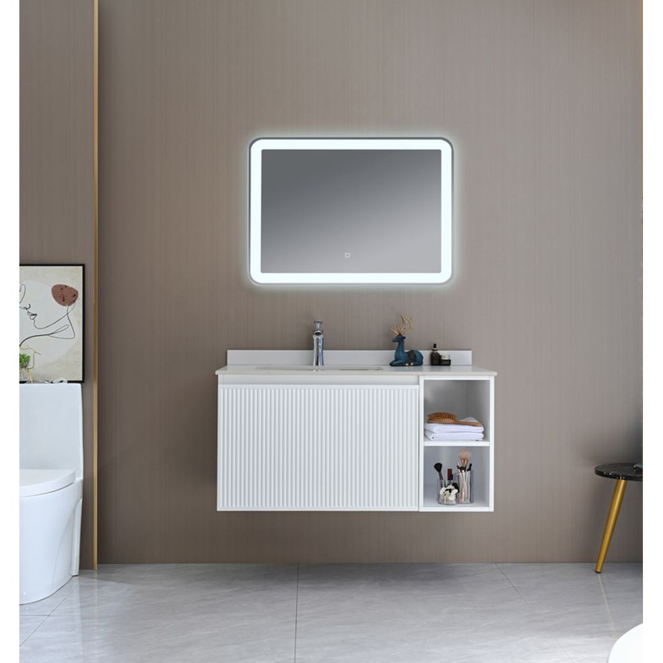 MUEBLE 100CM CON LAVAMANOS MILANO BLANCO - decorceramica