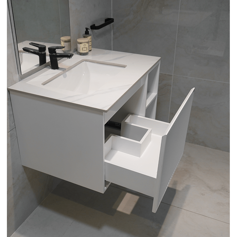 Mueble 80cm Milano Blanco Con Lavamanos - decorceramica